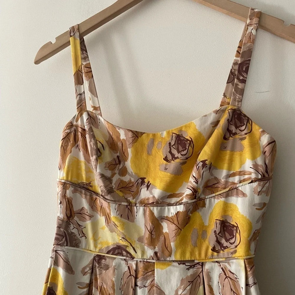 Maggy London Floral Spring Yellow 90’s Vintage Sundress - Picture 2 of 6